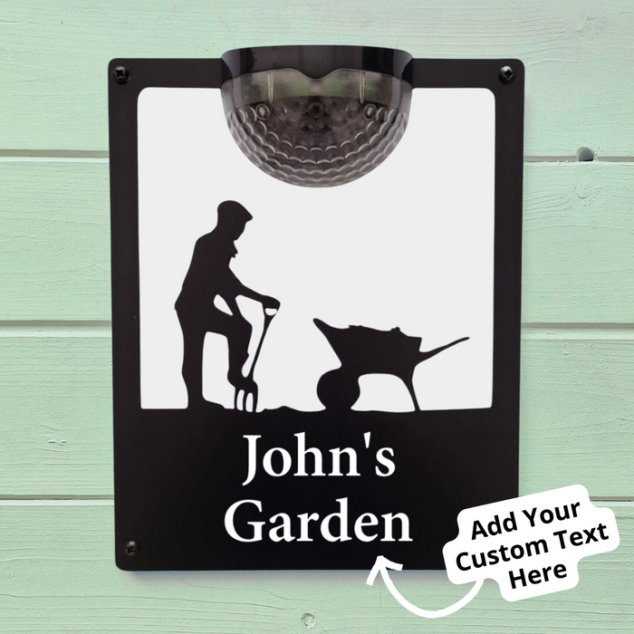 Male Gardener Solar Light Wall Plaque (You Can Personalise Me!)