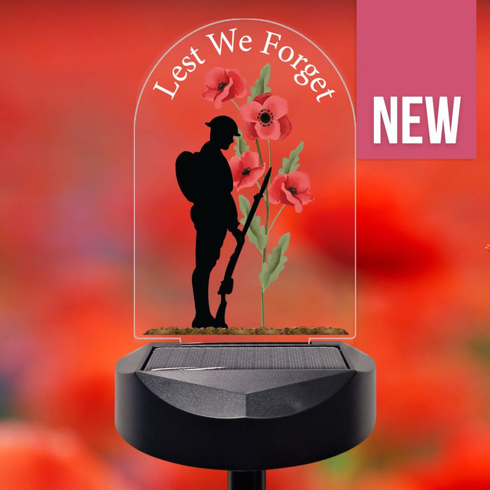 Lest We Forget Solar Stake (Soldier with Poppies)