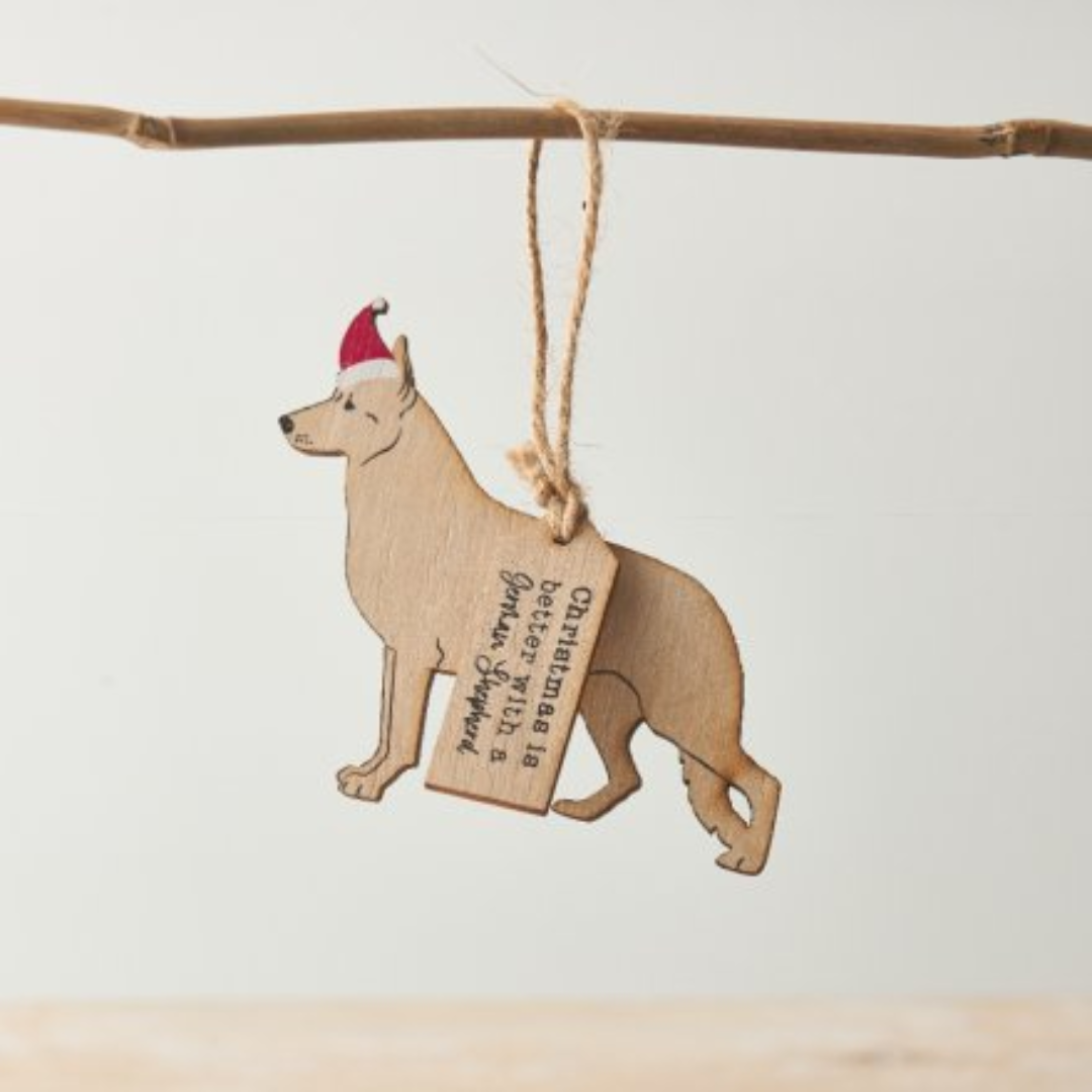 Christmas German Shepherd Silhouette Hanger