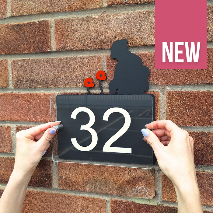 Acrylic Remembrance House Number Sign