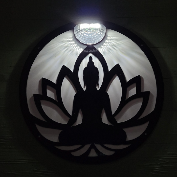 Large Buddha Circle Solar Plaque