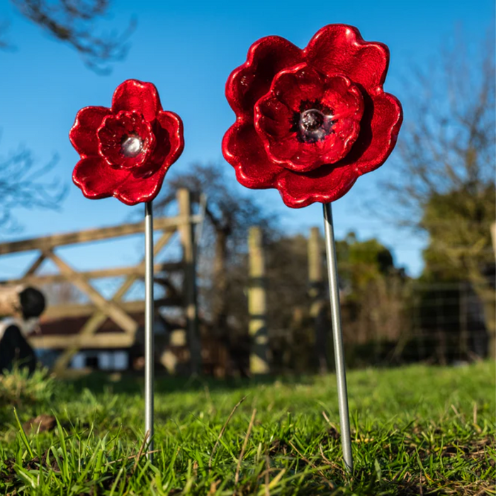 Red Poppy Plant Stake