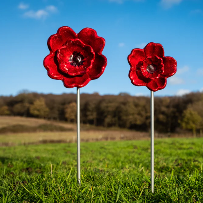 Red Poppy Plant Stake