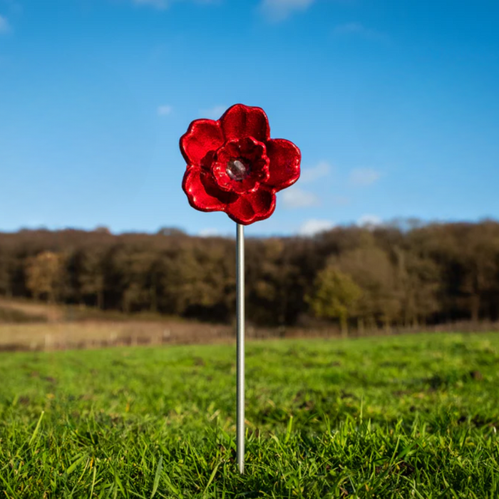 Red Poppy Plant Stake