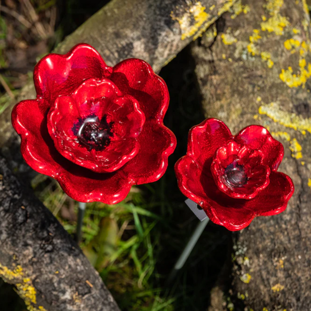 Red Poppy Pot Stake