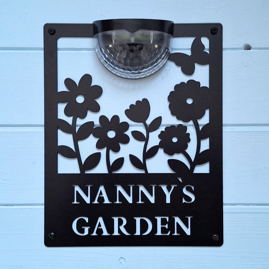 Nanny's Garden Sign with Solar Powered Light