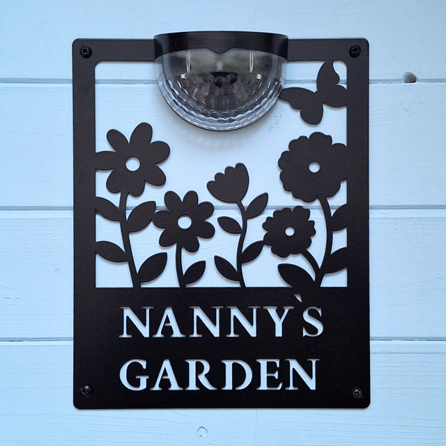 Nanny's Garden Sign with Solar Powered Light