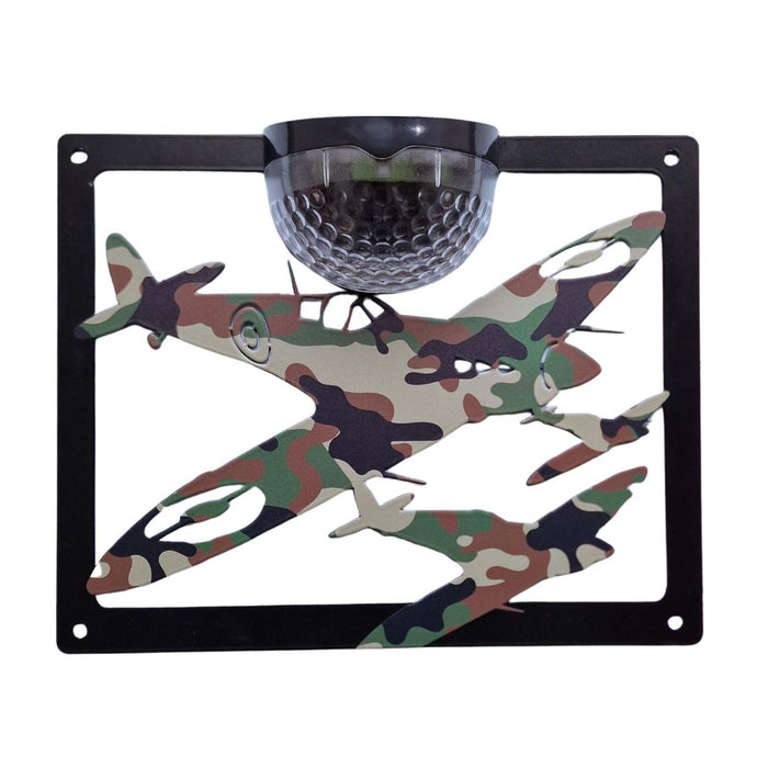 Limited Edition Camo Spitfire Solar Light Wall Plaque