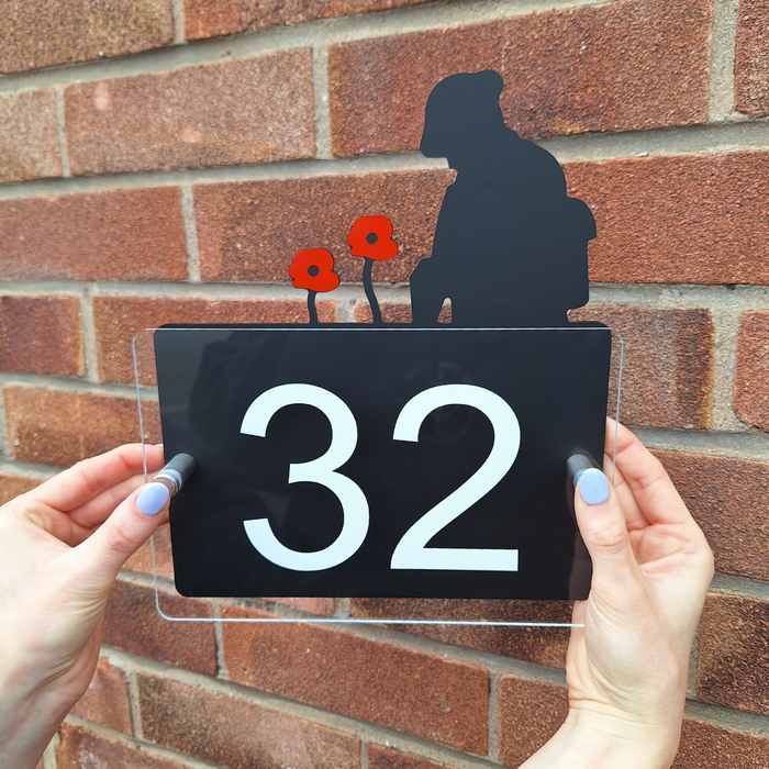 Acrylic Remembrance House Number Sign