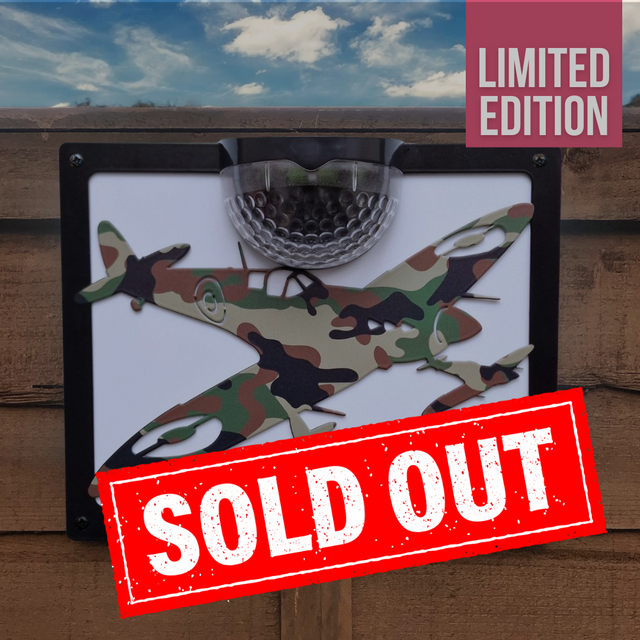 Limited Edition Camo Spitfire Solar Light Wall Plaque