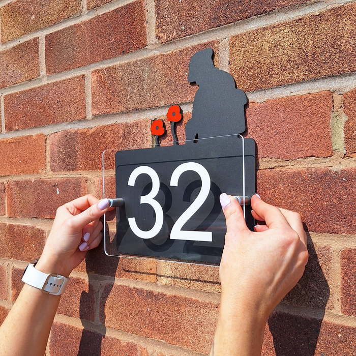 Acrylic Remembrance House Number Sign