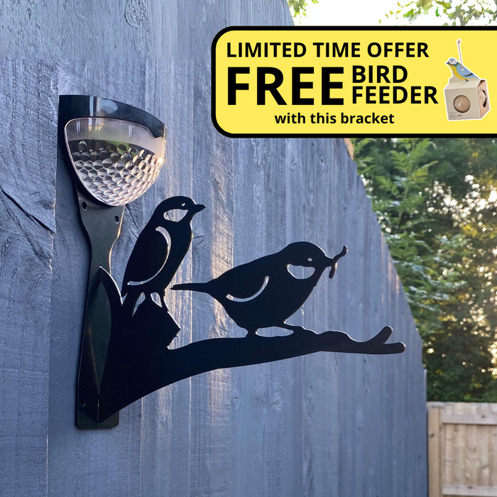 Solar Bird Feeder Bracket (with FREE Giant Suet Ball In Feeder)