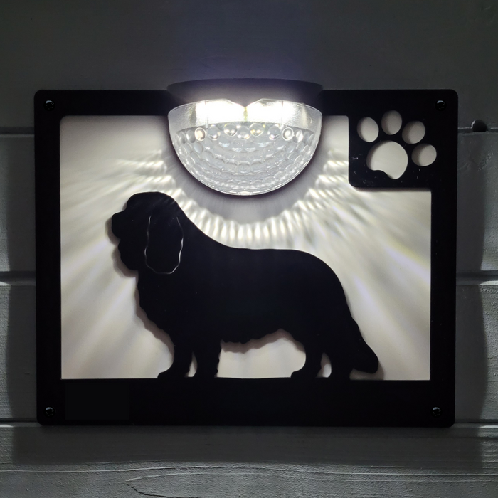 Cavalier King Charles Spaniel Dog Solar Light Wall Plaque