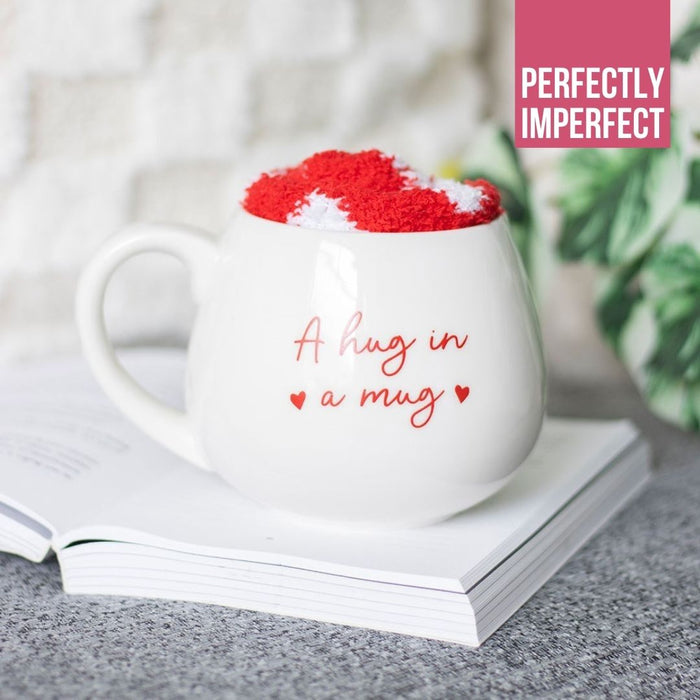 IMPERFECT - Hug in a Mug Heart Mug and Socks Set