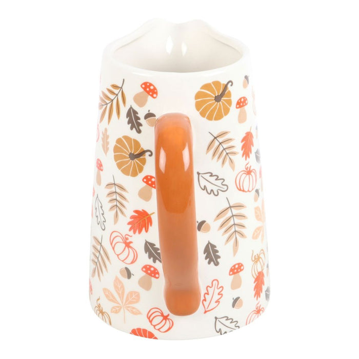 Autumn Leaves and Pumpkin Ceramic Flower Jug