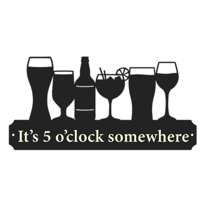 'It's 5 o'clock somewhere' Large Drinks Wall Art