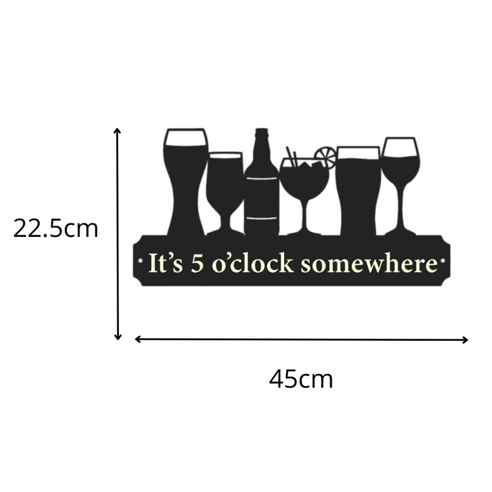 'It's 5 o'clock somewhere' Large Drinks Wall Art
