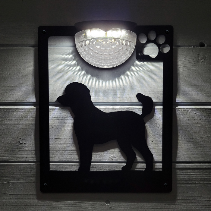 Poodle Dog Solar Light Wall Plaque