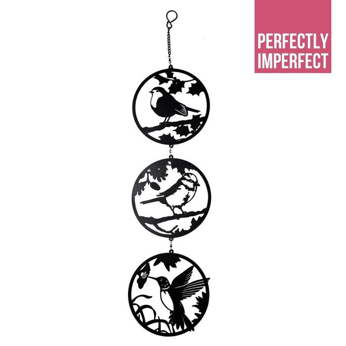 IMPERFECT - Black Bird Silhouette Hanging Trio Spinner