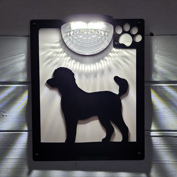 Poodle Dog Solar Light Wall Plaque