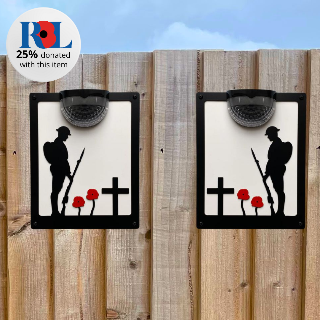 Remembrance Solar Light Wall Plaque Duo - Left AND Right Facing