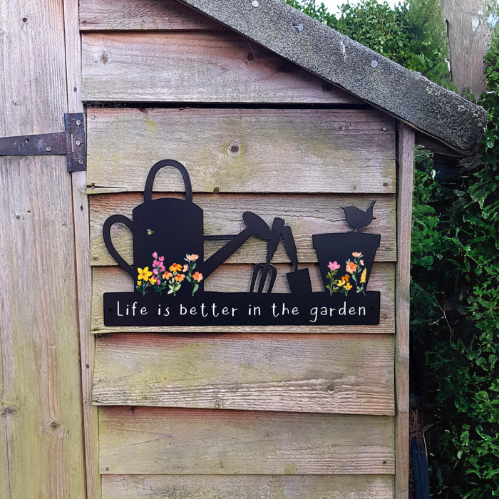 'Life is better in the garden' Large Garden Wall Art