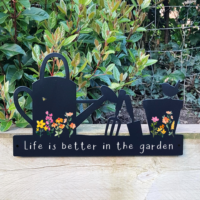 'Life is better in the garden' Large Garden Wall Art