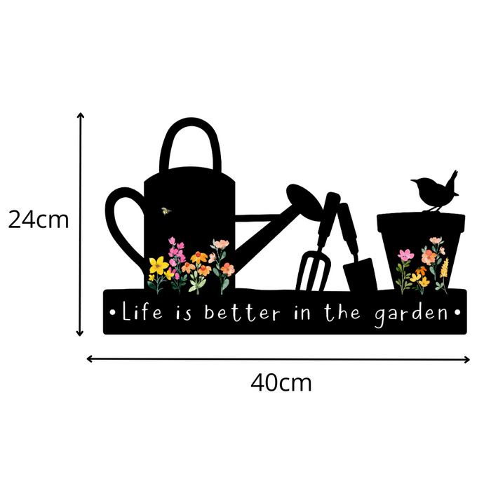'Life is better in the garden' Large Garden Wall Art