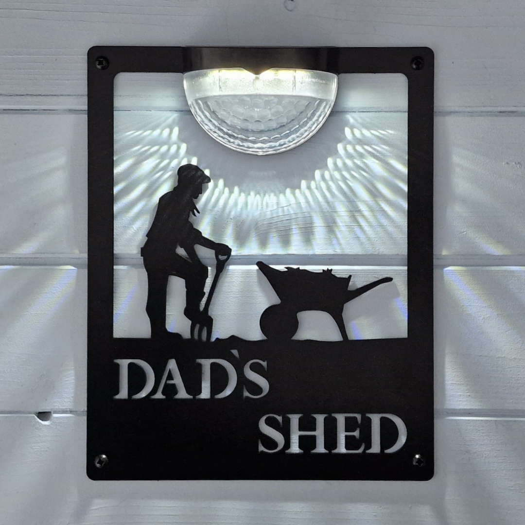 Dad's Shed Solar Powered Light Plaque