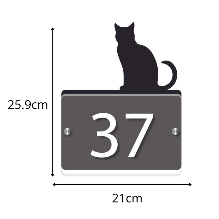 Acrylic Cat House Number Sign