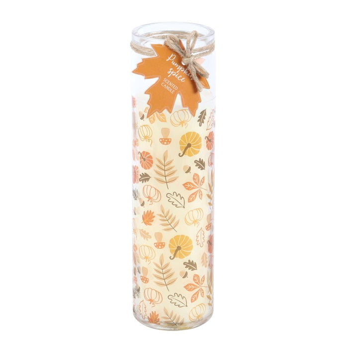 Autumn Leaves Pumpkin Spice Glass Tube Candle