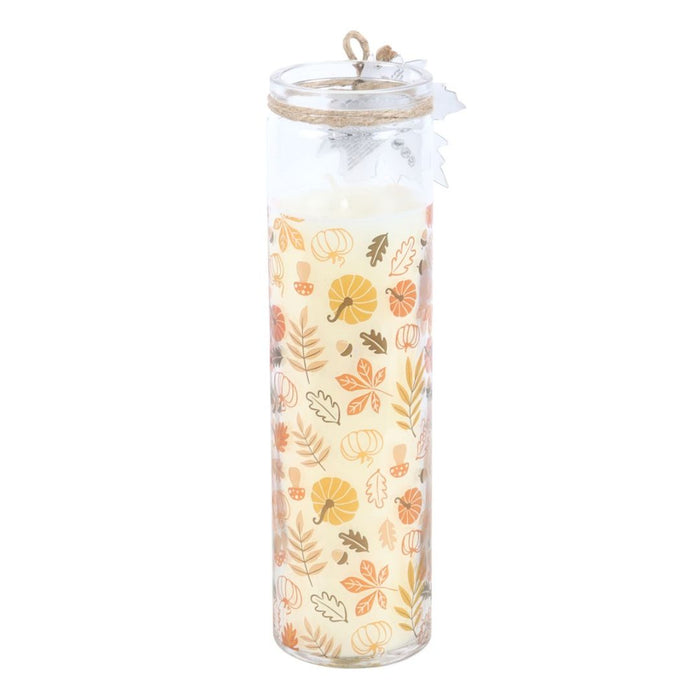 Autumn Leaves Pumpkin Spice Glass Tube Candle