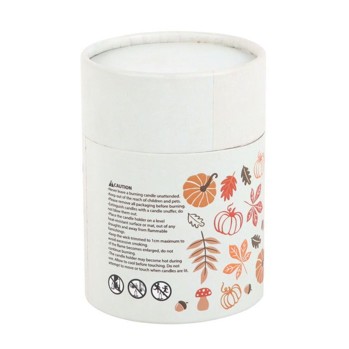 Pumpkin Autumn Leaves Warm Vanilla Glass Candle