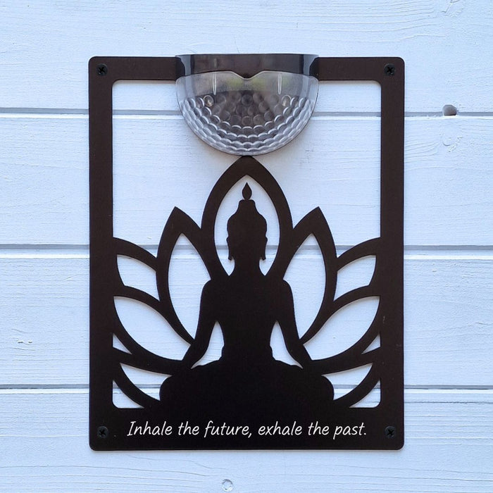'Inhale the future..' Buddha Solar Light Wall Plaque