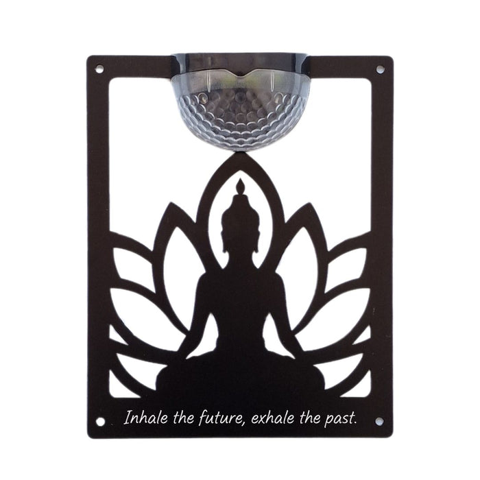 'Inhale the future..' Buddha Solar Light Wall Plaque