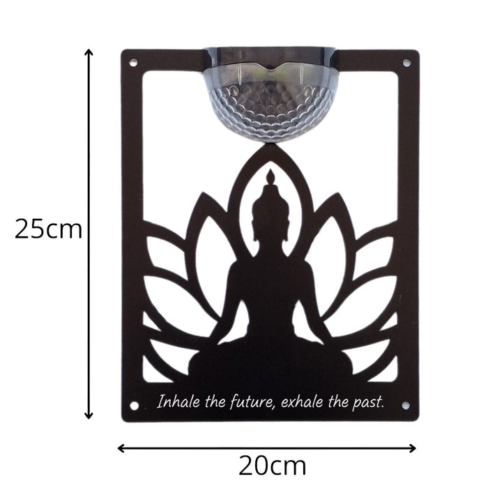 'Inhale the future..' Buddha Solar Light Wall Plaque
