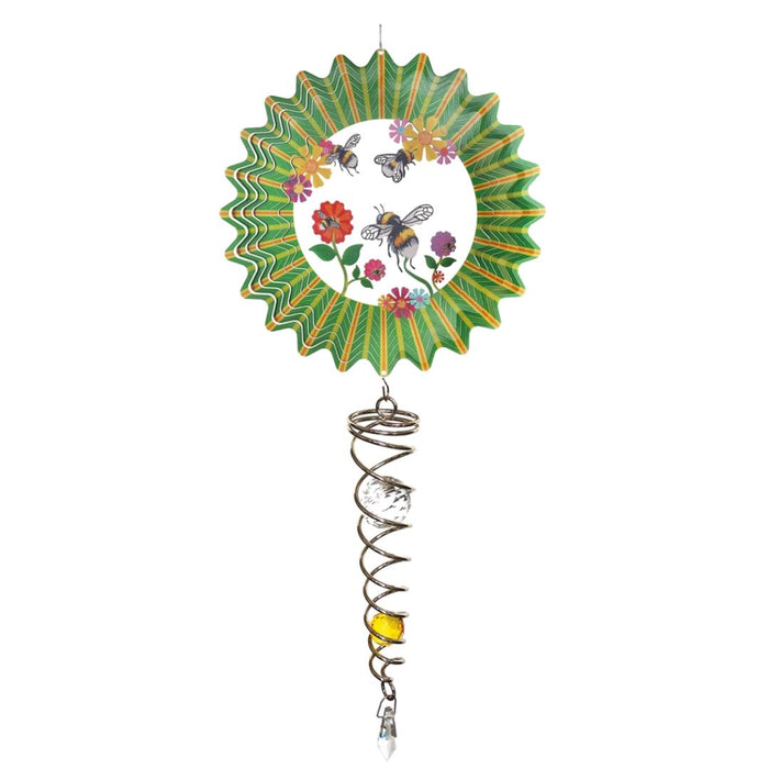 Bee Wind Spinner with a Crystal Tail
