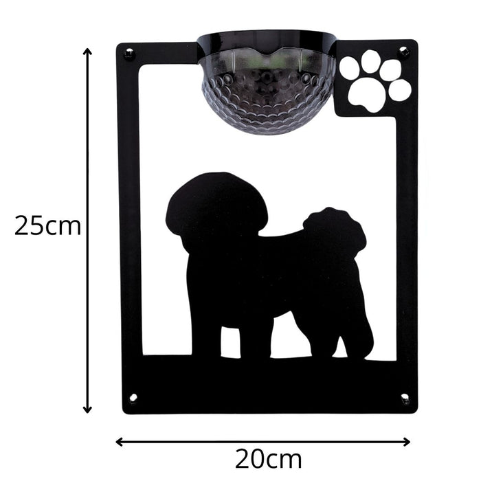 Bichon Frise Dog Solar Light Wall Plaque