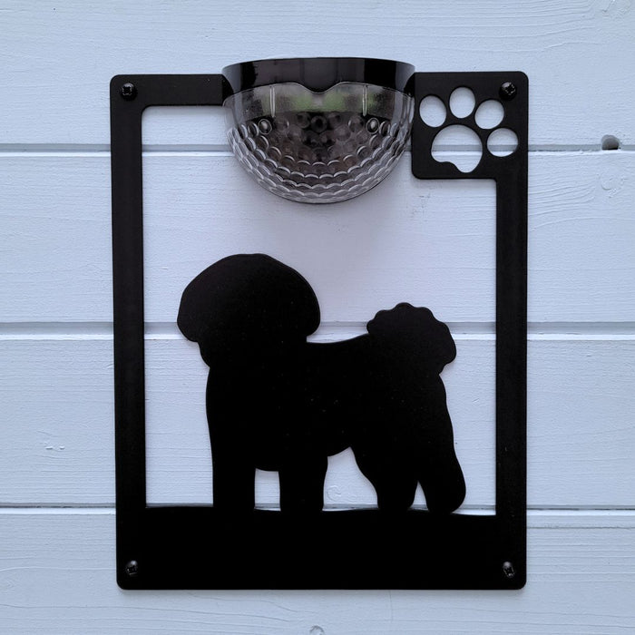 Bichon Frise Dog Solar Light Wall Plaque