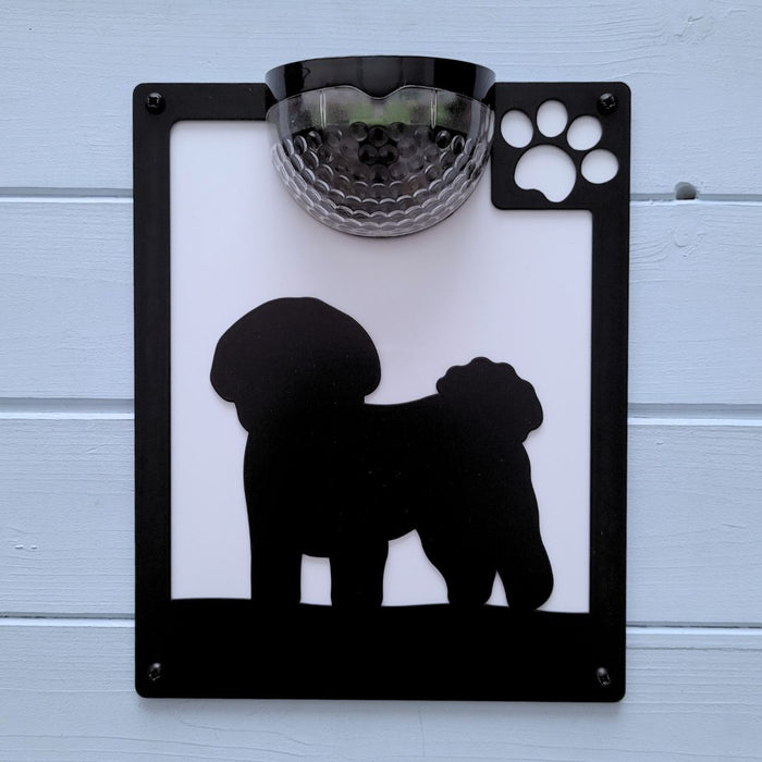 Bichon Frise Dog Solar Light Wall Plaque