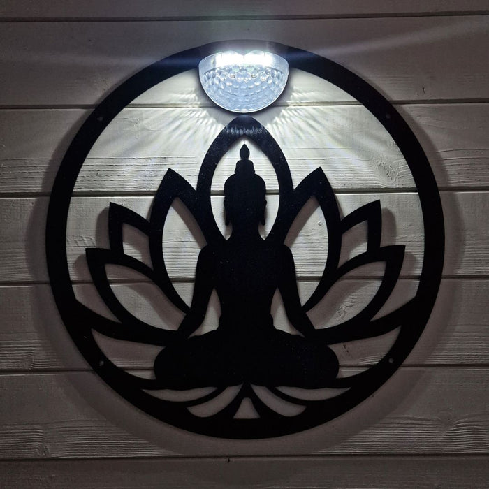 Large Buddha Circle Solar Plaque