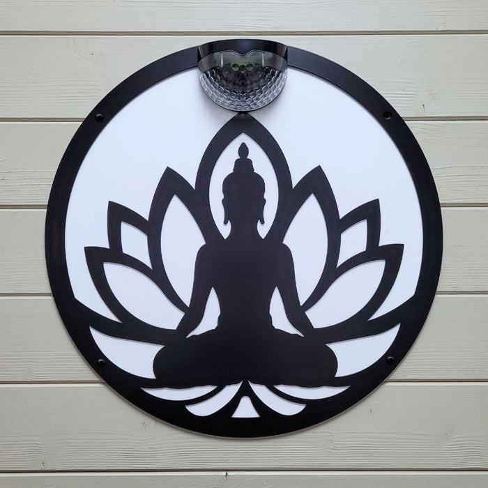 Large Buddha Circle Solar Plaque