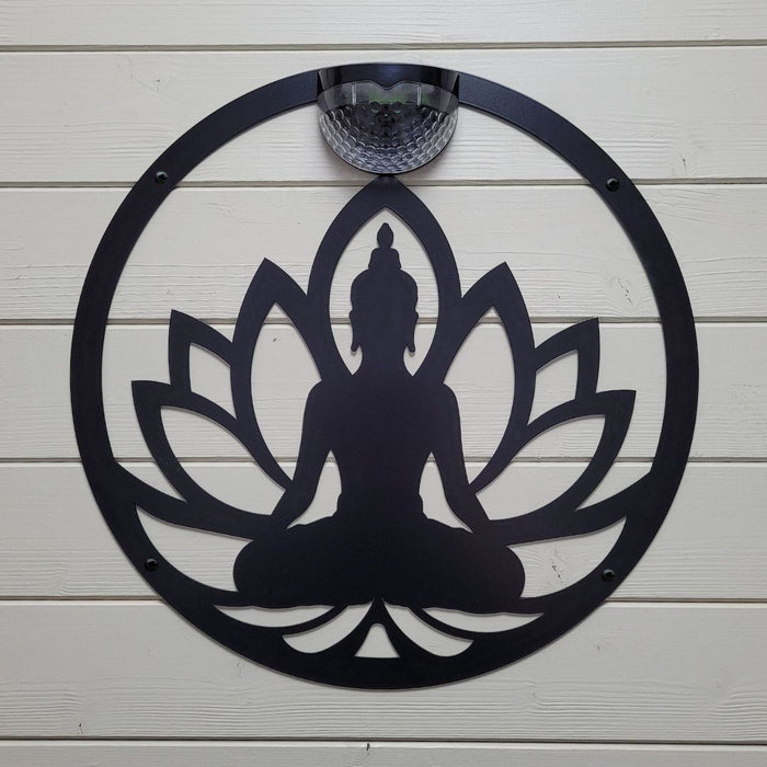 Large Buddha Circle Solar Plaque