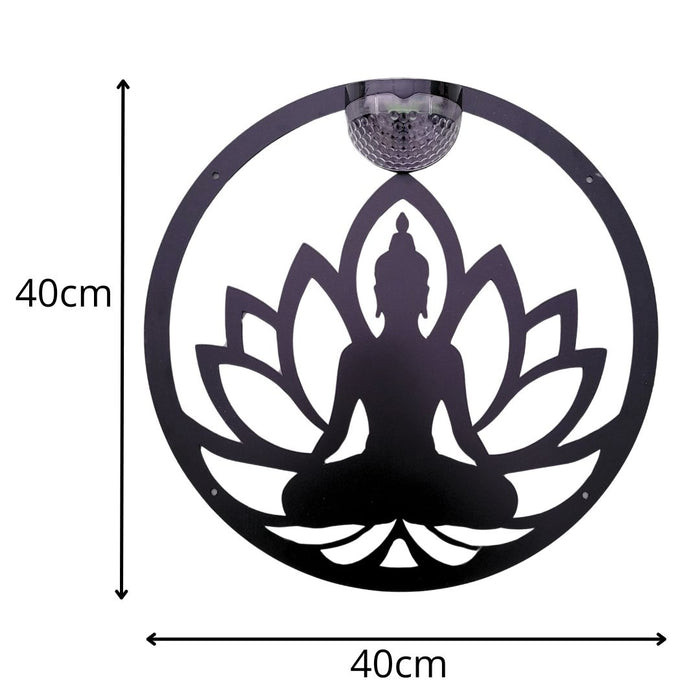 Large Buddha Circle Solar Plaque