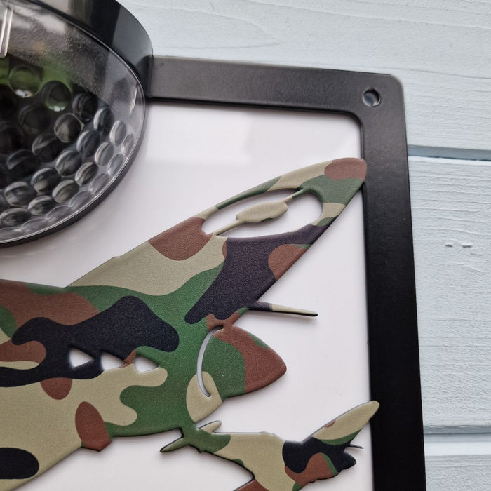 Limited Edition Camo Spitfire Solar Light Wall Plaque