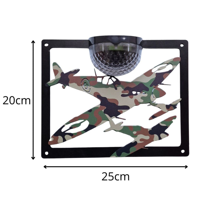 Limited Edition Camo Spitfire Solar Light Wall Plaque