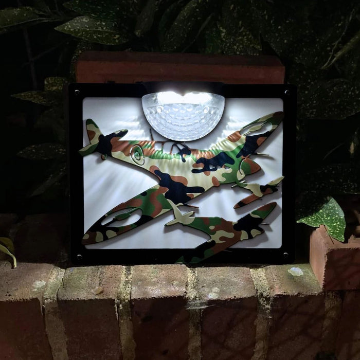 Limited Edition Camo Spitfire Solar Light Wall Plaque