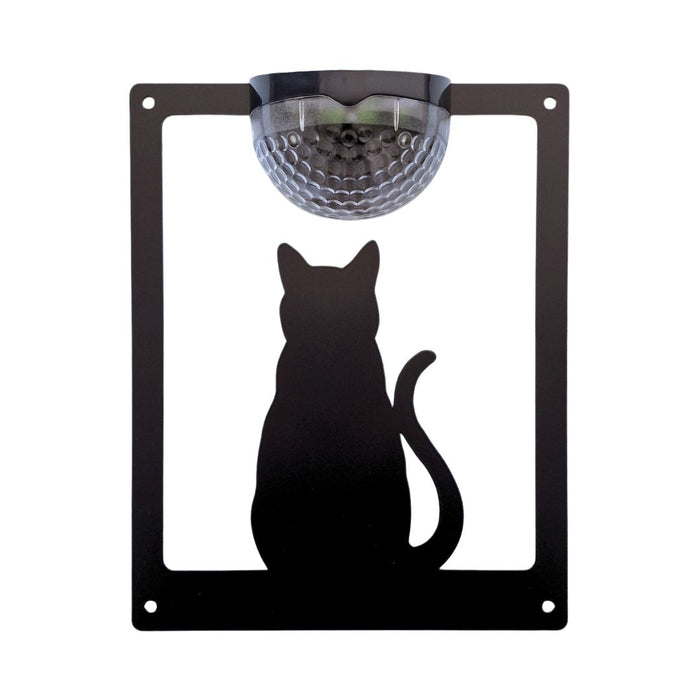 Sitting Cat Solar Light Wall Plaque