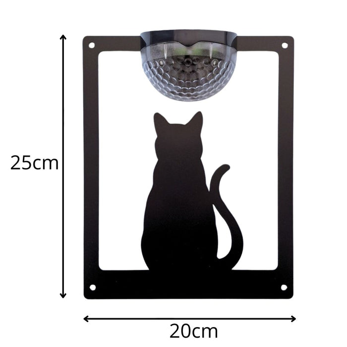 Sitting Cat Solar Light Wall Plaque