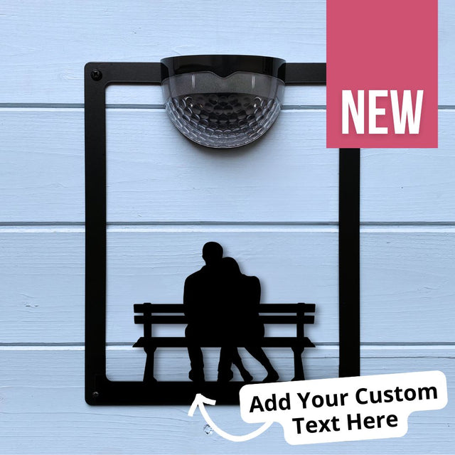 Couple on Bench Solar Light Wall Plaque (You Can Personalise Me!)